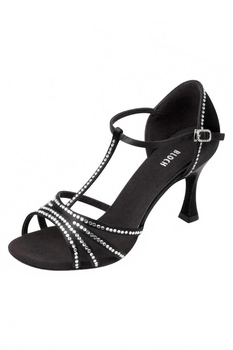 NEW BLOCH women's guilia rhinestone t-strap ballroom shoe in black